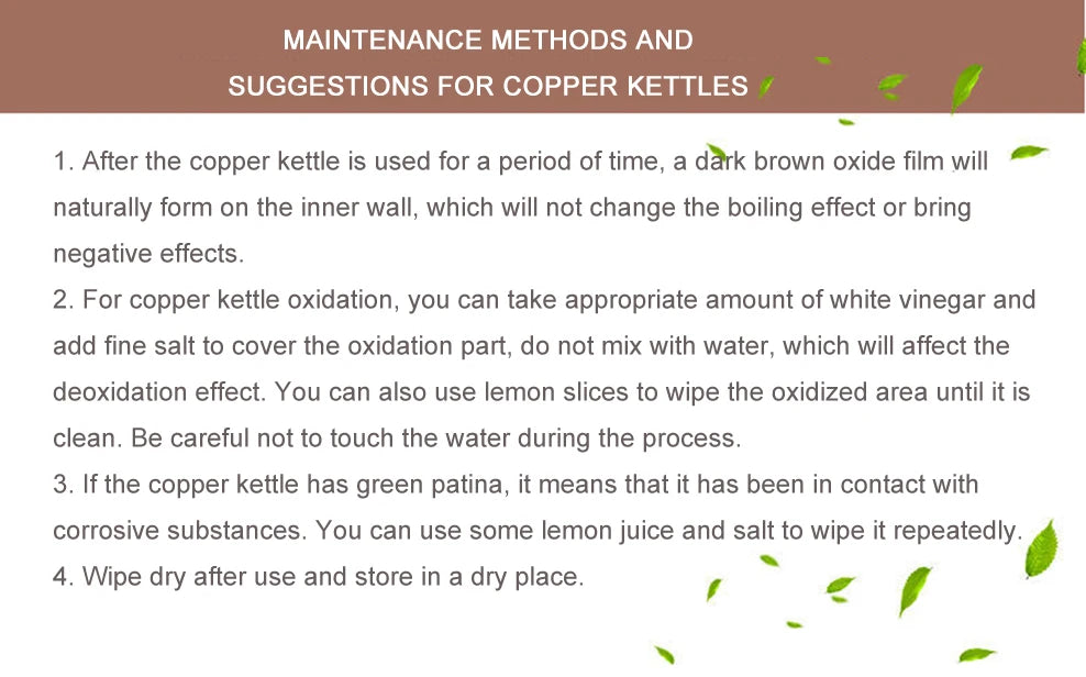 New high-capacity red copper teapot, Household gas stove boiling water kettle, Health wellness tea kettle, Kungfu tea set, 2.0L