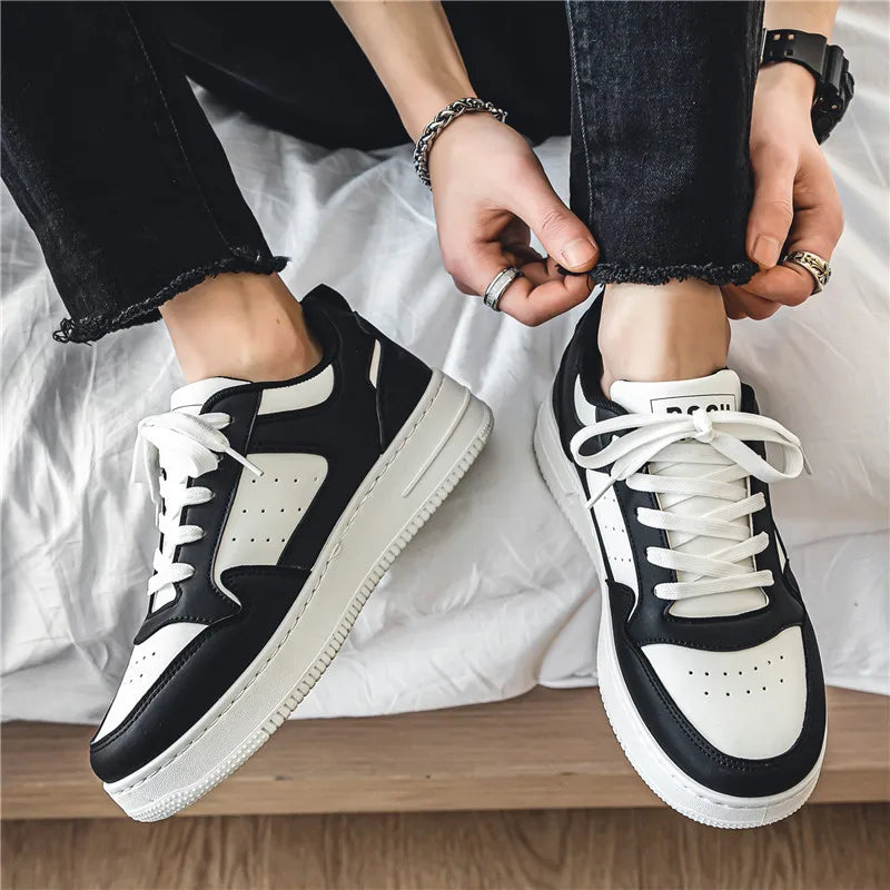 Spring and Summer Men's Shoes, New Breathable Sneakers, Men's Trendy and Versatile Thick-Soled White Shoes, Sports and Casual Sneakers