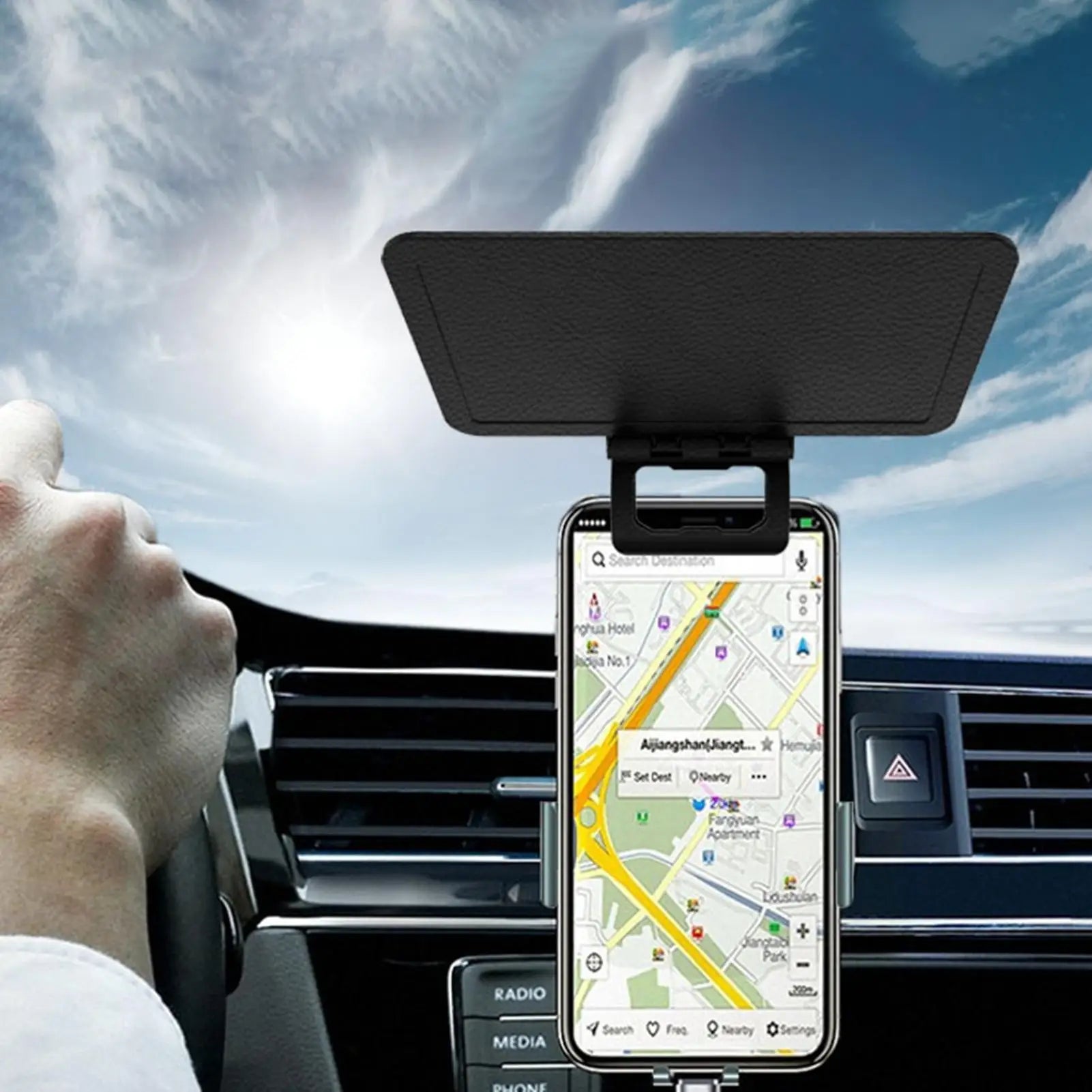 غطاء واقي من الشمس للهاتف المحمول، غطاء واقي من الشمس قابل للطي ومضاد للتوهج للهواتف المحمولة، لوحة حماية من الأشعة فوق البنفسجية للهواتف الذكية للسيارة