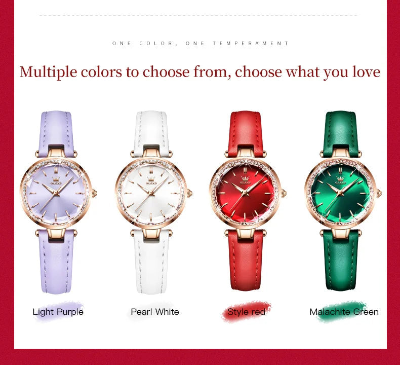 OLEVS Brand watch fashion diamond-encrusted outer ring ladies quartz watch waterproof watch 6645 SwiftNest