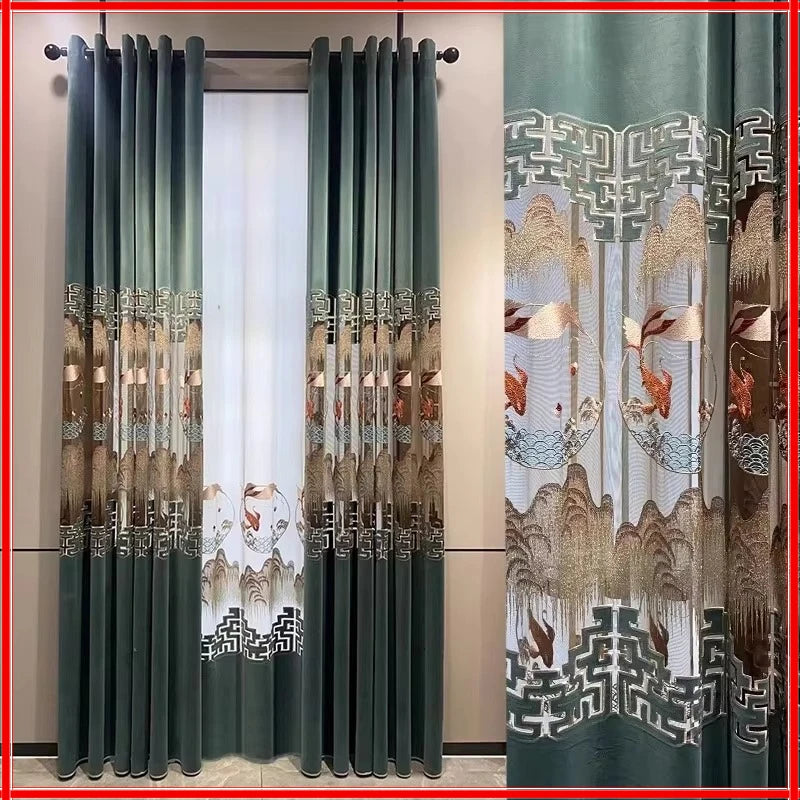 Curtains for Living Room Bedroom Dining  Embroidered Modern Shading Velvet Cloth Customiz Custom  Classic Decor Fabric Blackout