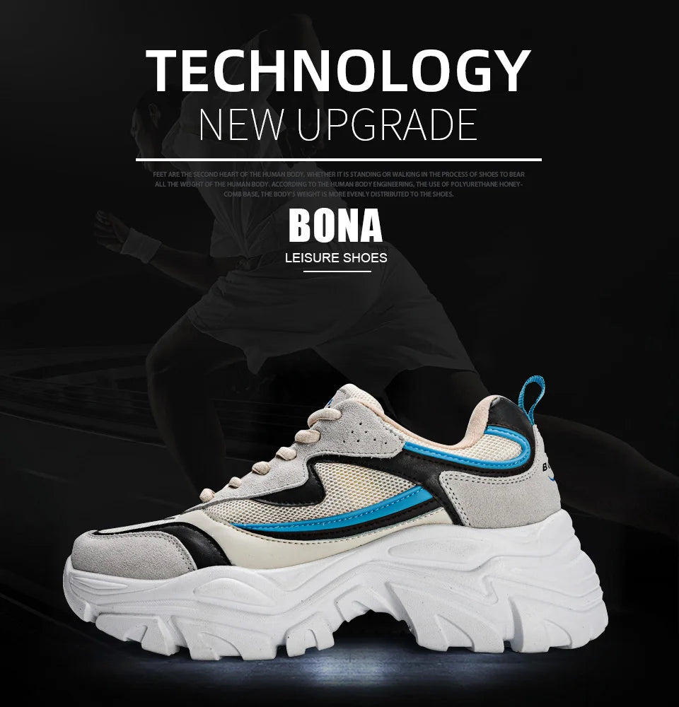 BONA 2023 New Designers Breathable Outdoor Light Weight Sneakers Women Platform Walking Shoes Ladies Feminino  Mujer