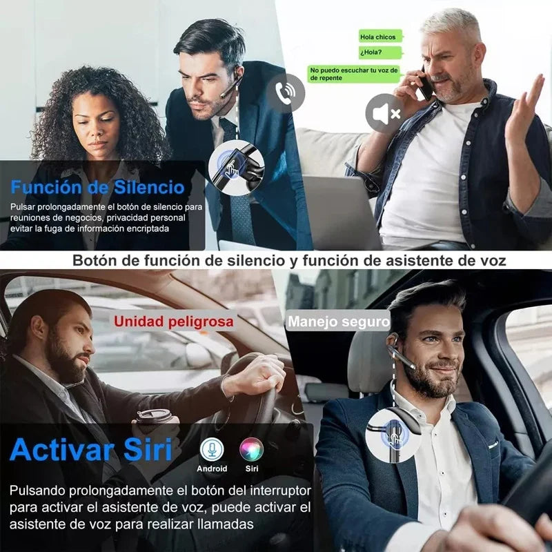 Wireless Headphones Bluetooth Headset With Microphone Earphones  Handsfree Noise Canceling Audifonos Talking Business Driving