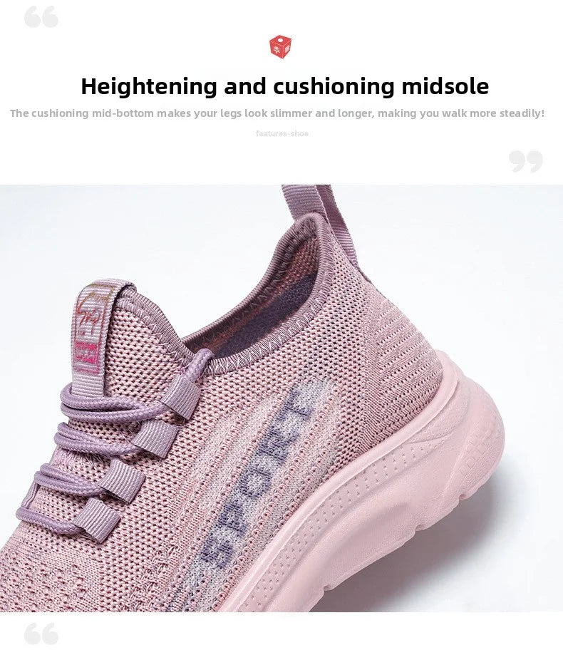 Sneakers 2025 New Fashion Wedge Platform Plus Size Casual Sports Shoes Women Lace-up Mesh Breathable Women's Vulcanized Shoes