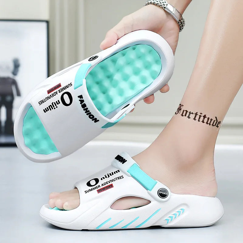 Comwarm New Thick Sole Men Sandals Indoor Outdoor Men Massage Slippers Casual Beach Slides Fashion Men's Sport Slippers Big Size