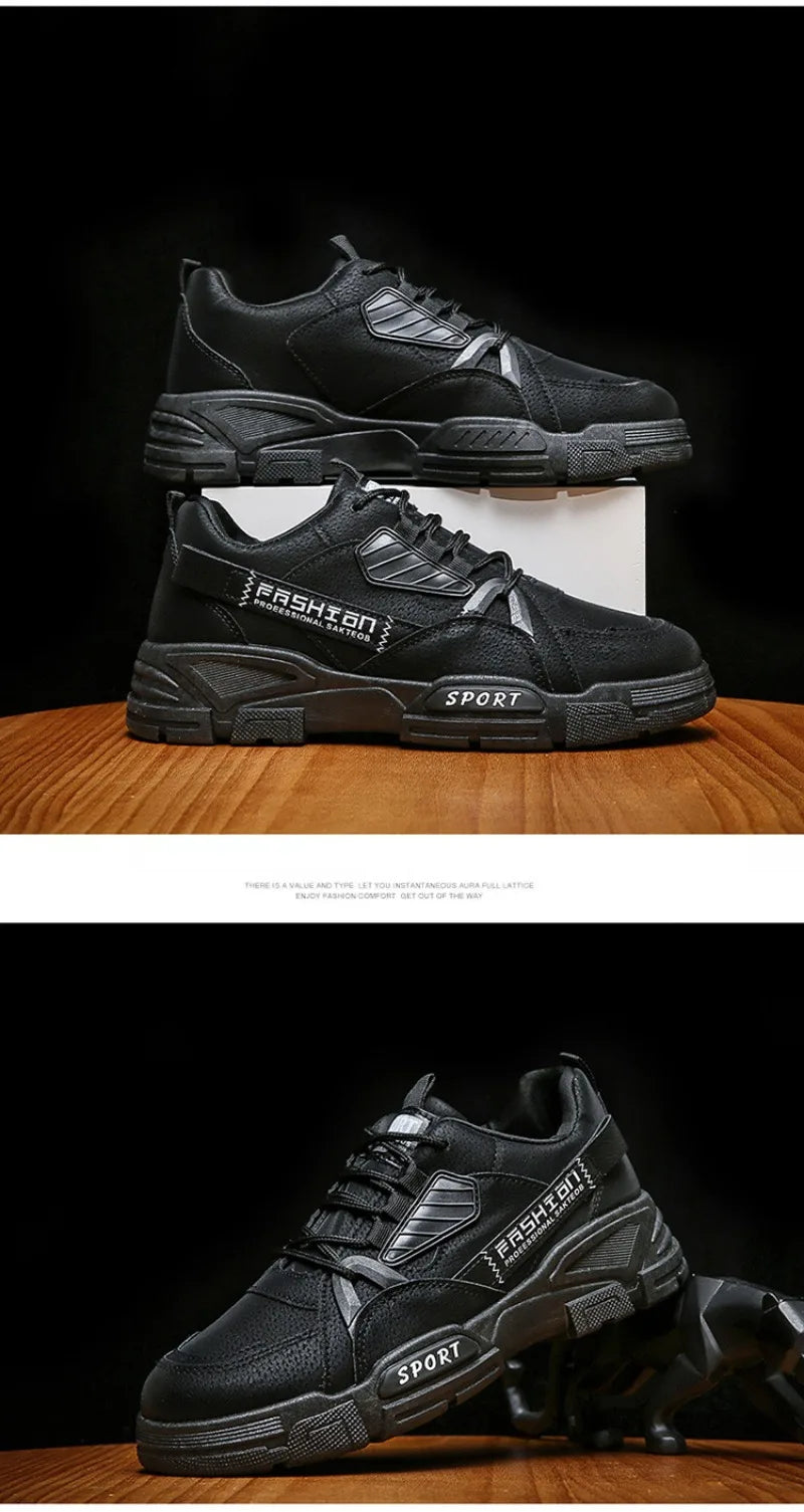 Men's Sneakers Waterproof Work Boots Workwear Shoes Thick Soled Plush Cold Resistant Lace Up Anti Slip Cotton Shoes 2025