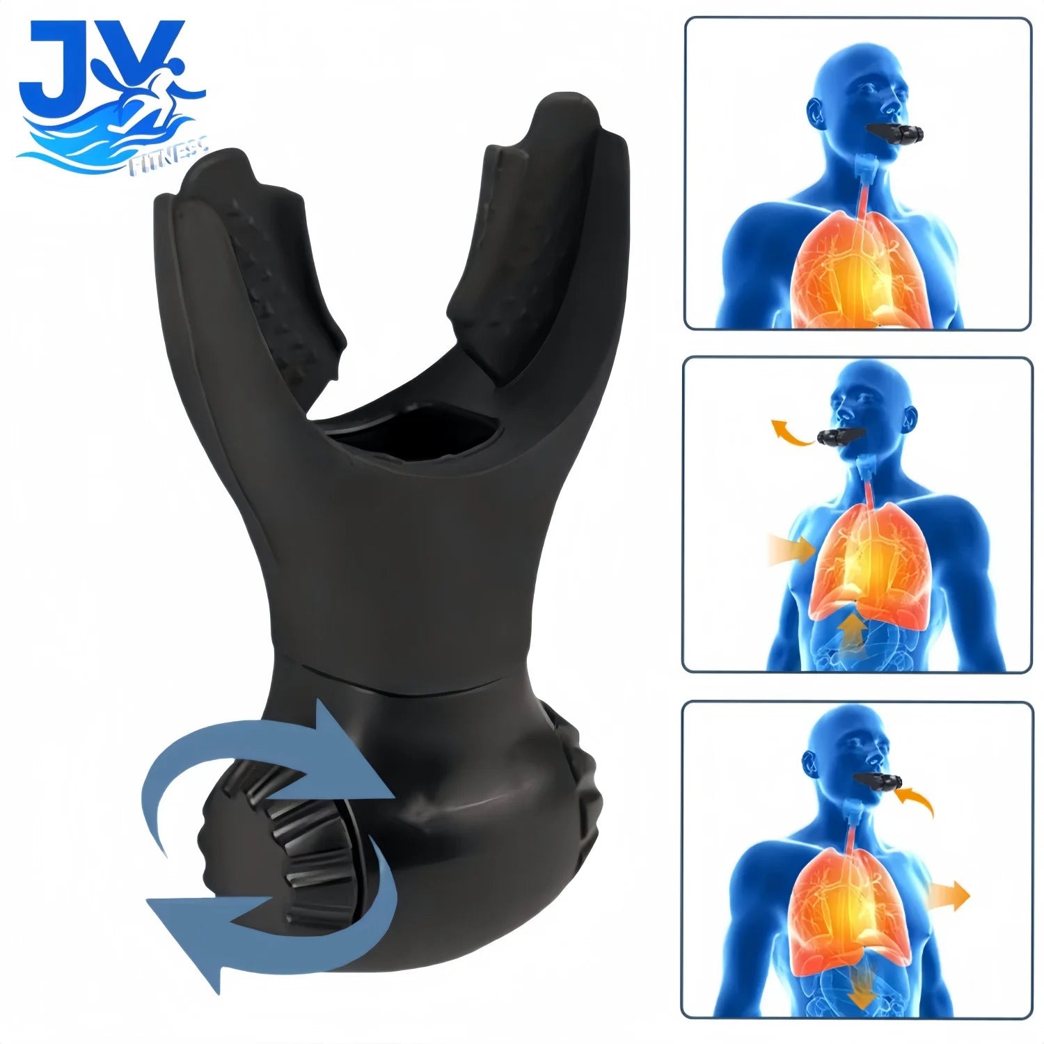 Breathing Exercise Device,Breathers Trainers Exerciser with Adjustable Inspiratory/Expiratory Vibration Fitness for Wellness