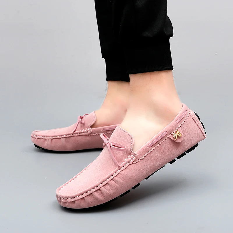 Pink Men Tassels Moccasin Shoes Europe Stylish Male Formal Dress Party Suit Shoes Big Size 35-48 Adult Leisure Driving Loafers
