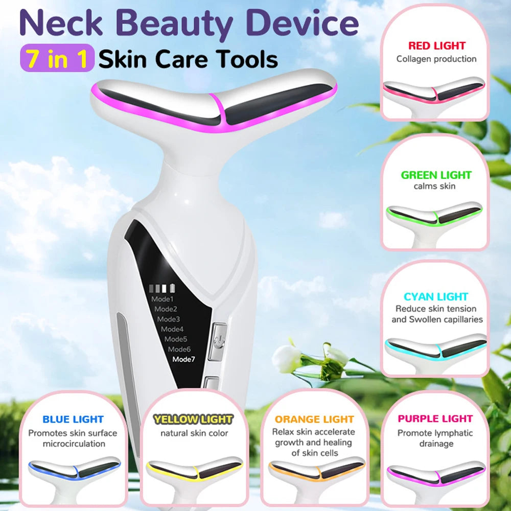 1PC Neck beauty instrument, face and neck massager, suitablefor women's home skin care Portable rechargeable skin lifting device