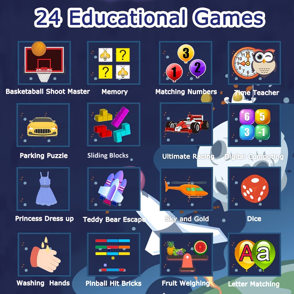 Teenagers Game Smart Watch With 24 Puzzle Games, HD Touch Screen Camera, Music Player, Pedometer Alarm Clock, Calculator Flashlight 12/24 Hr Students Watches, Gift For Boys Girls, Fitness Tracker Watch