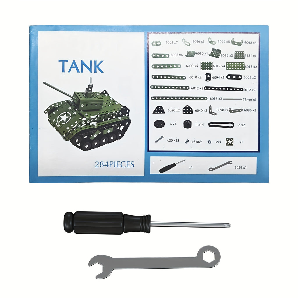 STEM Building Projects Model Army Tank Set - 284pcs STEM Project Building Toys For Kids Ages 8-12, Assembly Science Kit Educational Toys Gift For Kids Boys 7 8 9 10 11 12-16 Years Old