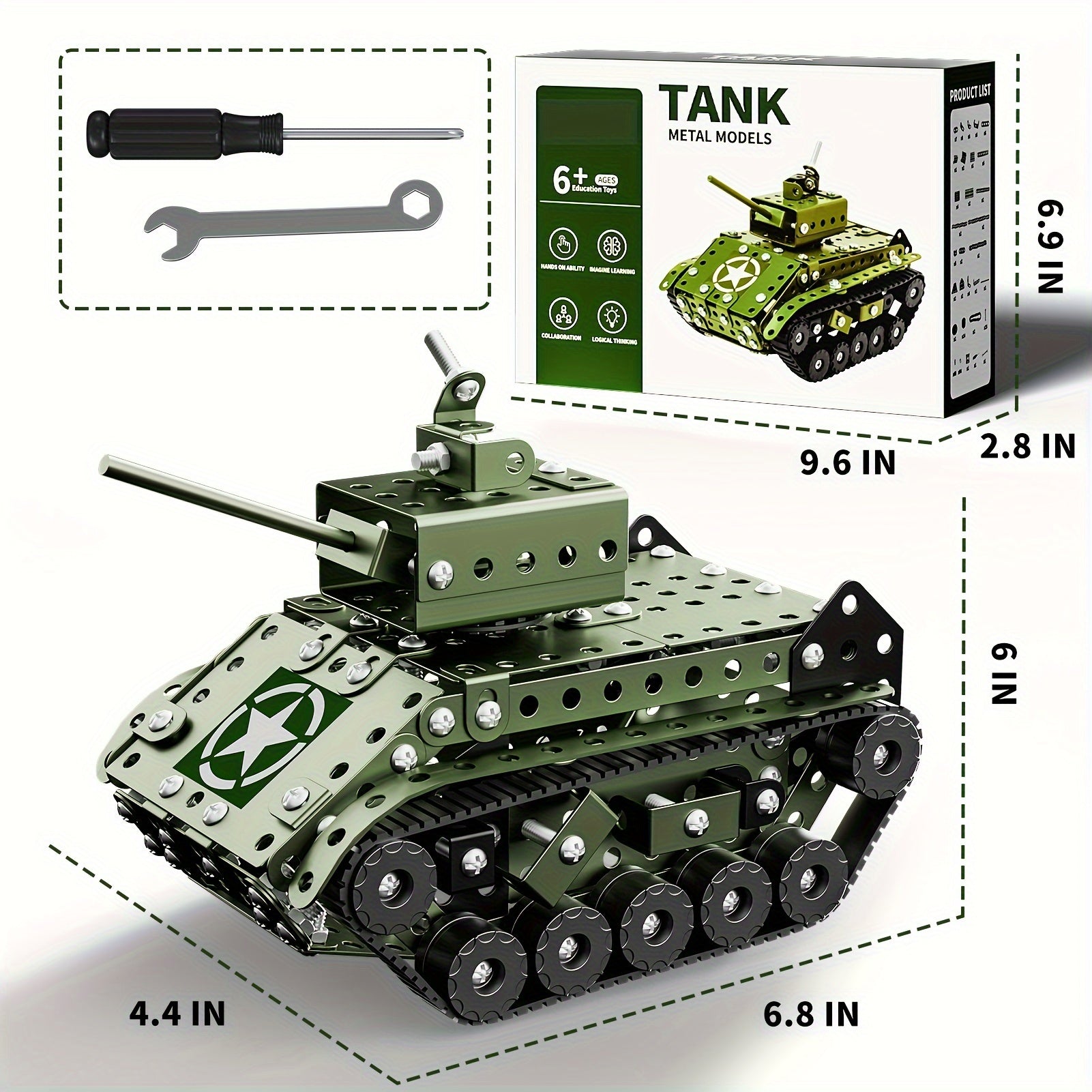 STEM Building Projects Model Army Tank Set - 284pcs STEM Project Building Toys For Kids Ages 8-12, Assembly Science Kit Educational Toys Gift For Kids Boys 7 8 9 10 11 12-16 Years Old