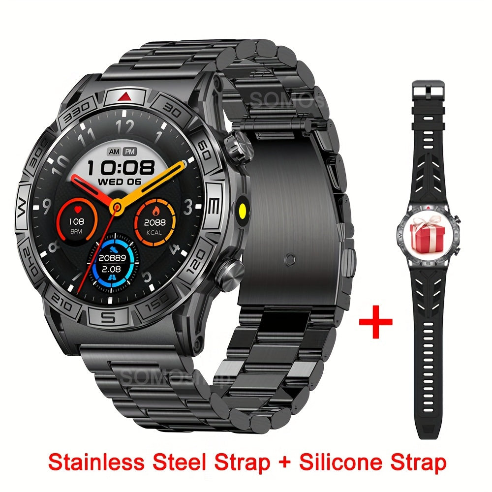 2024 New Outdoor Sport Smart Watch Men Women 1.43" AMOLED 450mAh Battery Wireless Calls SMS Notification Monitoring GPS Track+Altitude+Barometric Pressure+Compass+Flashlight Smart Watches For Android Iphone