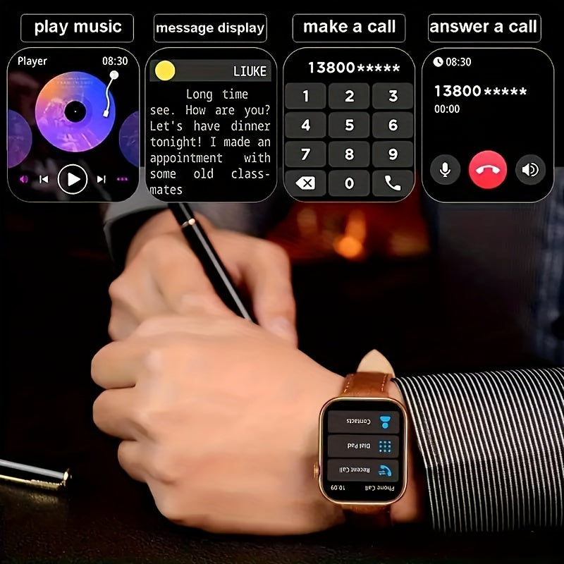 New Popular 2.01-inch Touchscreen Smartwatch For 2024, Suitable For Both Men And Women, With Calling Function, Step And Calorie Tracking, Call And Message Reminders, Multifunctional Fitness Smart Bracelet, Wireless Connection
