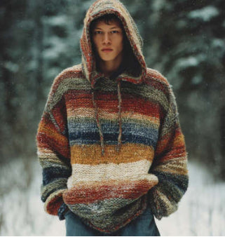 3D Printed Women's Printed Vintage Loose Hoodie