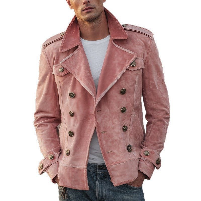 Men's Solid Color Button With Minimalist Design Casual Fashionable Jacket