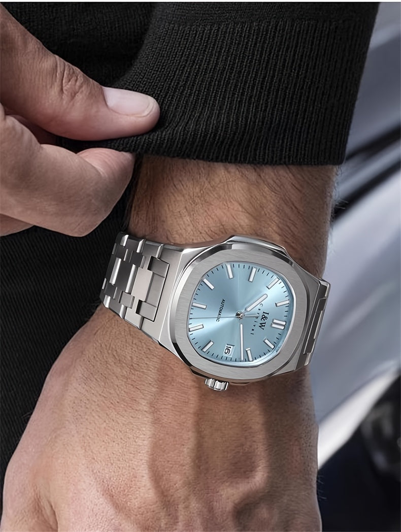 I&W CARNIVAL Men's Automatic Mechanical Watches, Waterproof Strong Luminous Full Steel Auto Date Watch