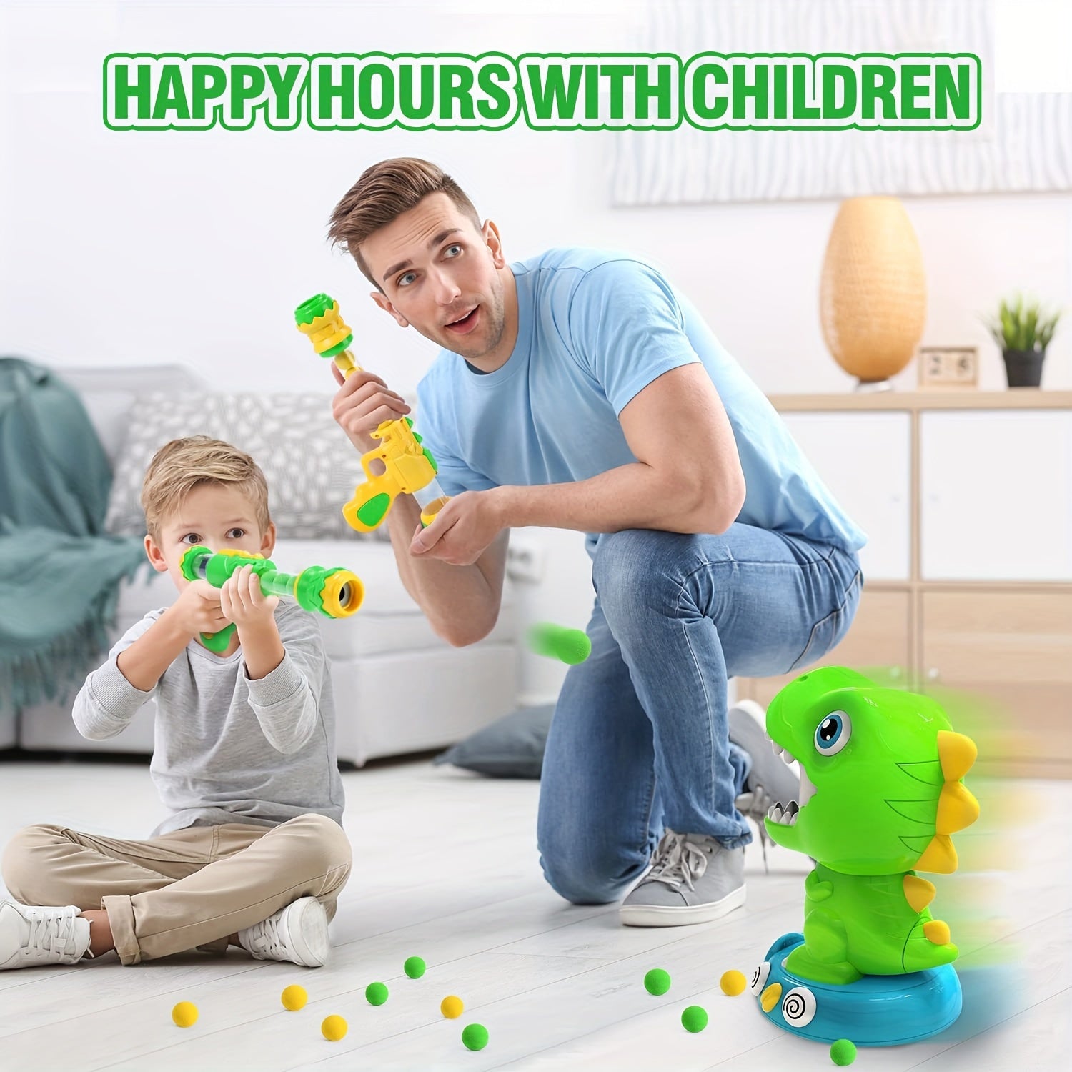 EagleStone Movable Dinosaur Toys For Kids 5-7, Spaying & Auto Scoring, Dino Shooting Target Game With 2 Pump Guns, 48 Foam Balls, Sound, Fun Gift For Boys & Girls, Party Favor