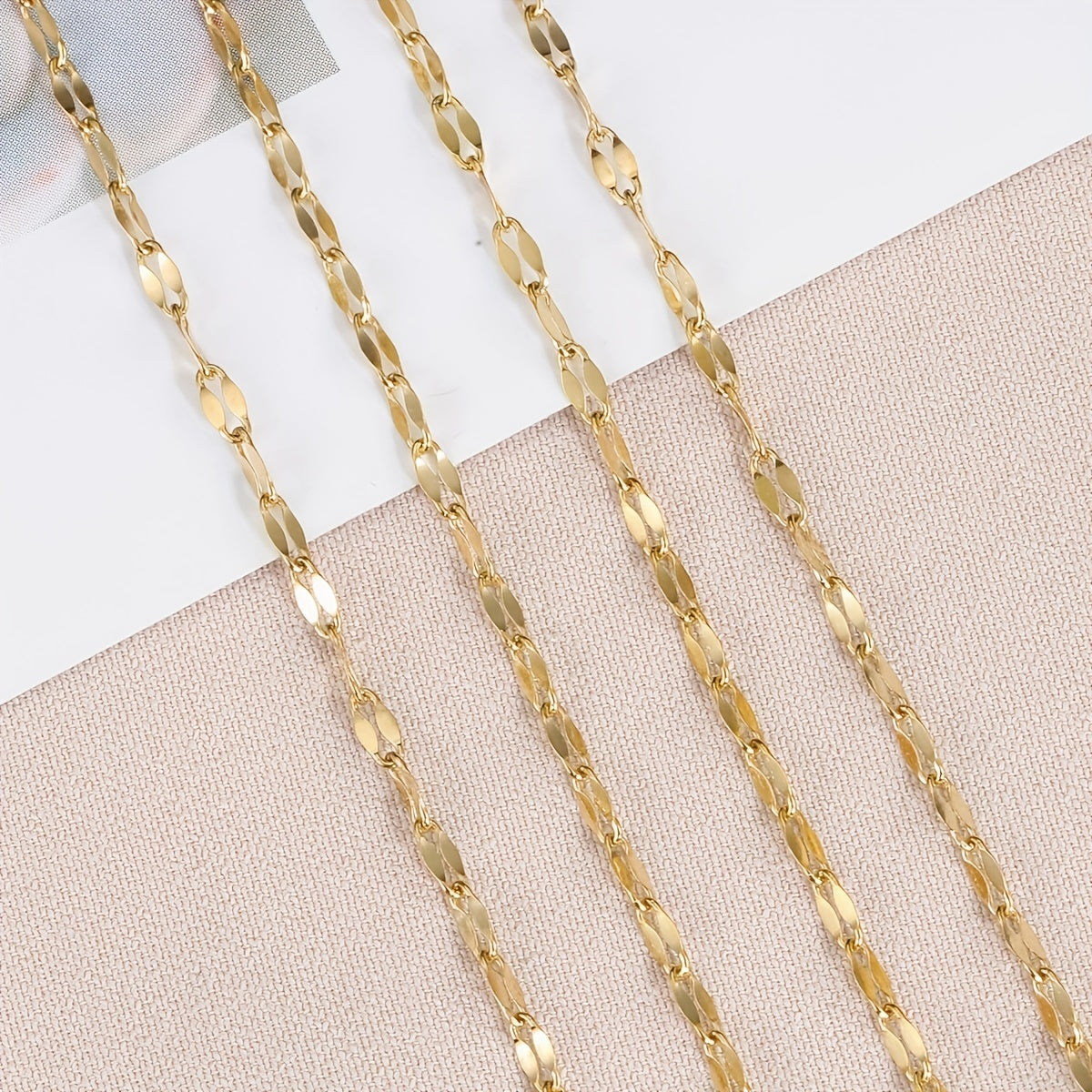 2Meters/78.74inch Golden Stainless Steel Lips Chains For Necklace Choker Bracelet Jewelry Making DIY Components Chain Accessories No Fade