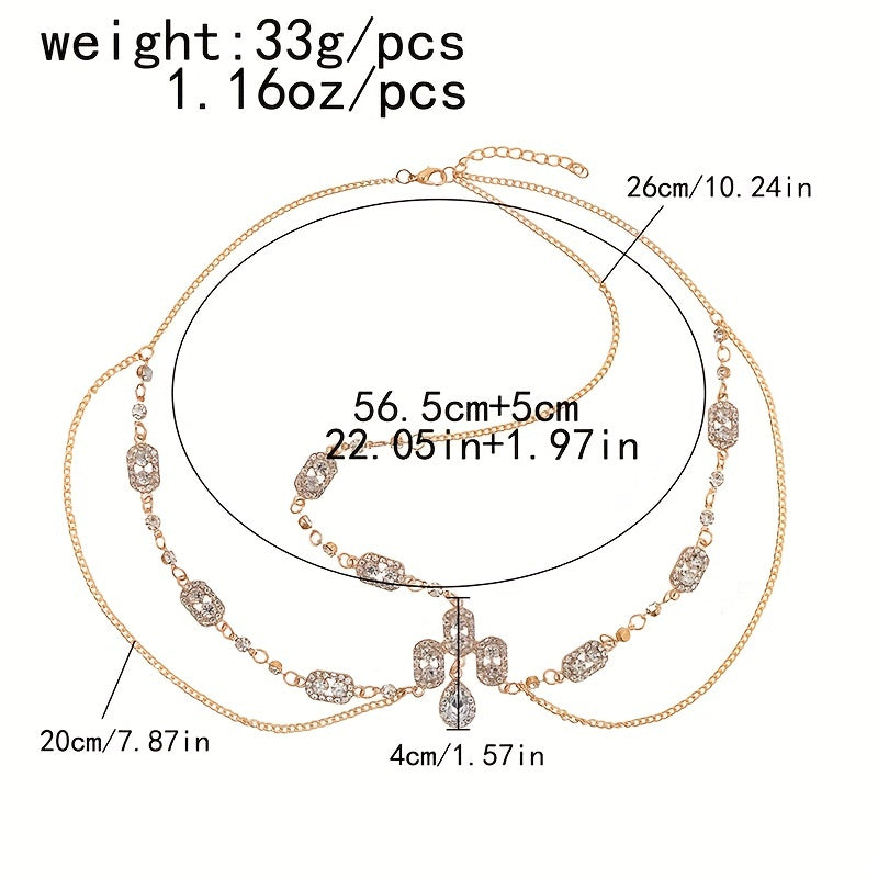 Women Rhinestone Chain Head Piece Head Jewelry Exquisite Elegant Headband Bridal Hair Accessories