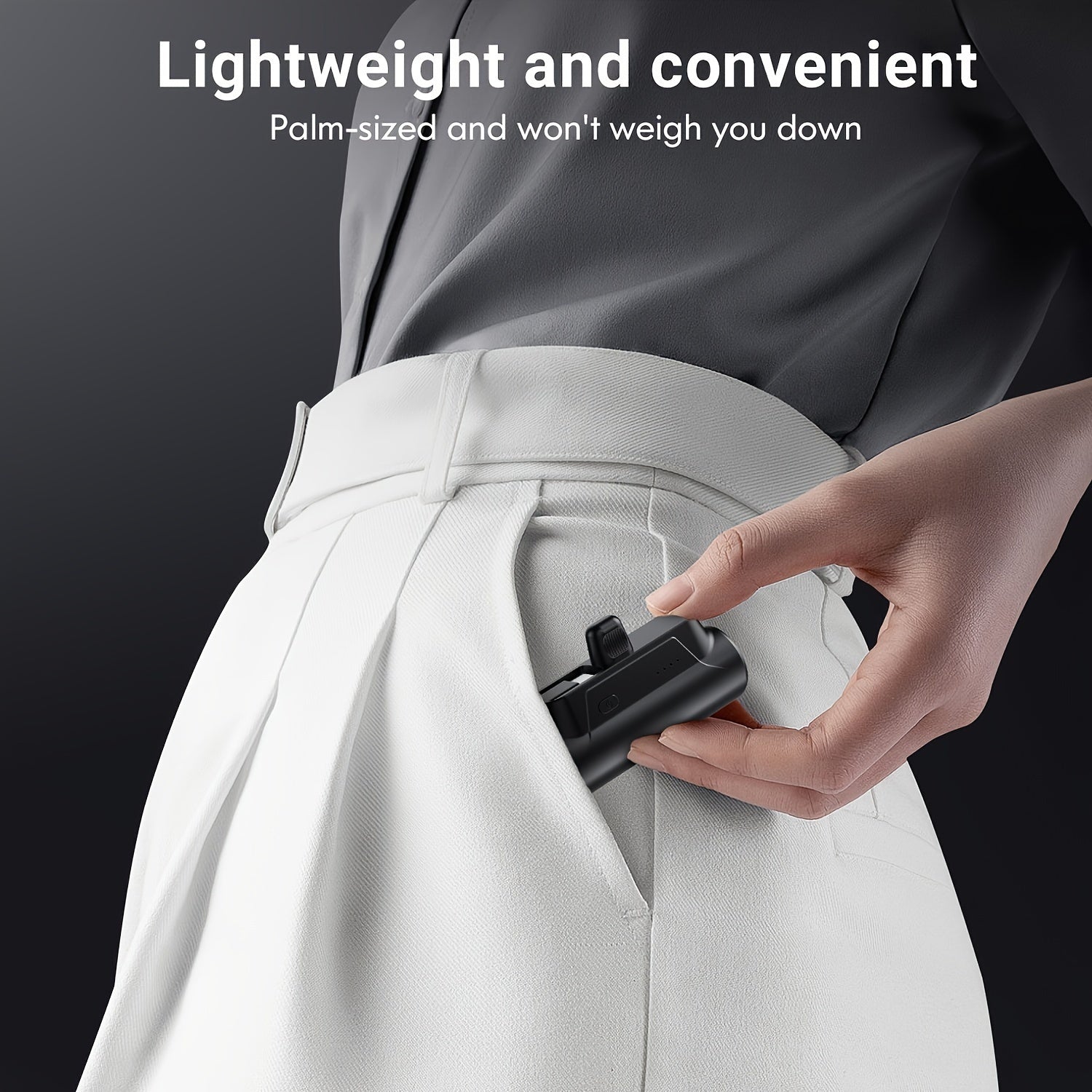 8000mAh Portable Charger Sunveza: Fast 5V3.1A Charging, Type-C Cable, Flashlight, Phone Holder, Compact, Lightweight, 2 Output Ports for iPhone and Android Phones - L9PROhei