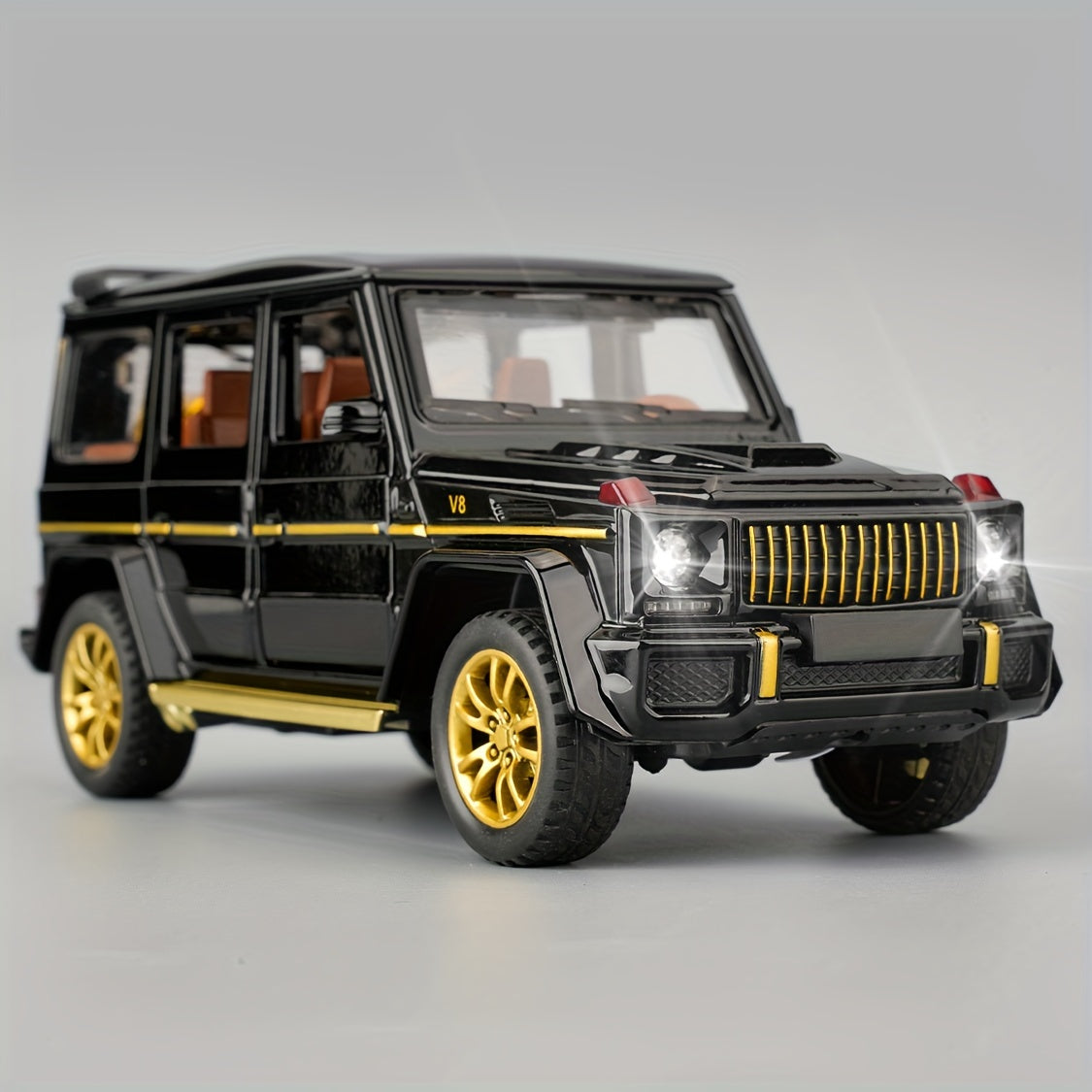 1:32 Scale SUV Car Model Toy Child Sound And Light Pull Back Car Zinc Alloy Casting Toys For Kids Boy Girl Gift, Collectible Model Car Children's Gifts (Black)