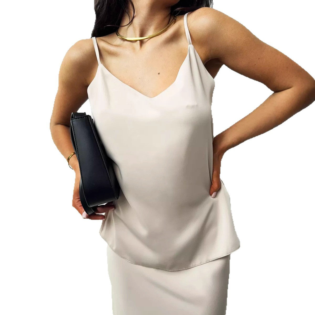 Halter-neck V-neck Sexy Backless Top