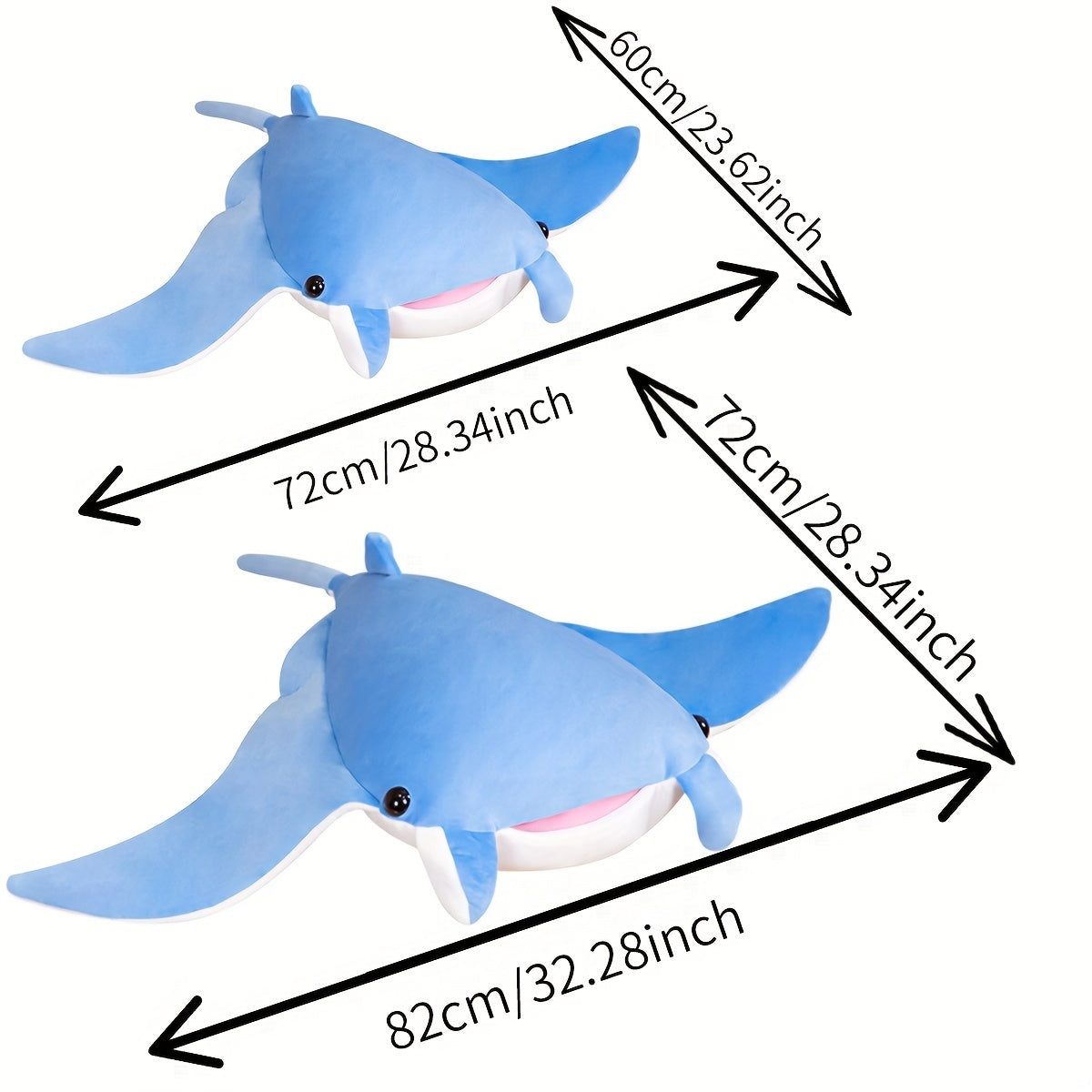 1pc, Batfish Devil Fish Doll Plush Toy, Soft Plush Toy, Plush Pillow, Hugging Pillow, Toys For Kids, Gift For Kids, Birthday Gift, Home/Room/Bed/Sofa/Car Decor