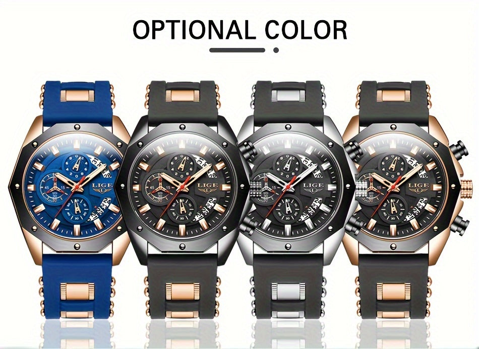 2024 New Fashion Men's Watch. Chronograph Calendar luminous Quartzwatch. Outdoor Casual Sports Watches. Suitable for giving to Students or Men.