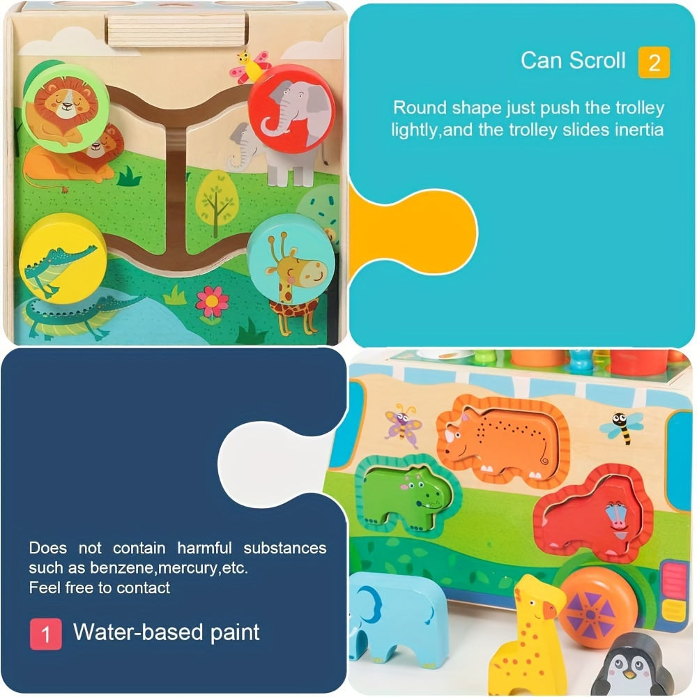 Montessori Wooden Shape Sorting Toys for Kids: Farm Animals & Vegetables Blocks, Educational Gift for 3-5 Year Olds