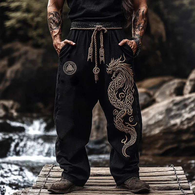 Casual Stylish Loose-fitting Linen Wide-leg Pants