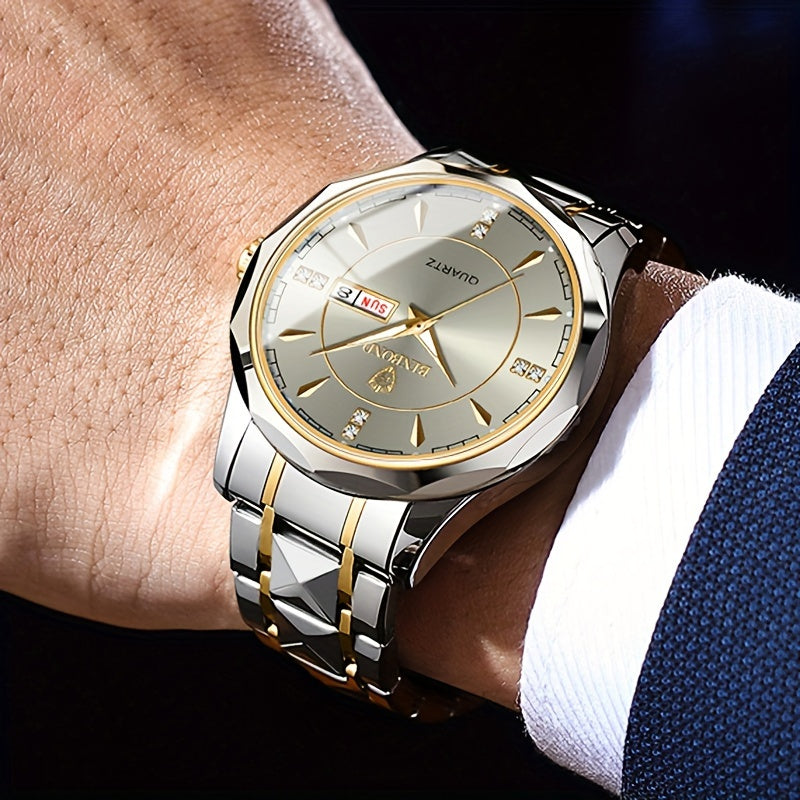 2pcs/set, Business Double Calendar Waterproof Men's Watches Set, Valentine's Day Gift