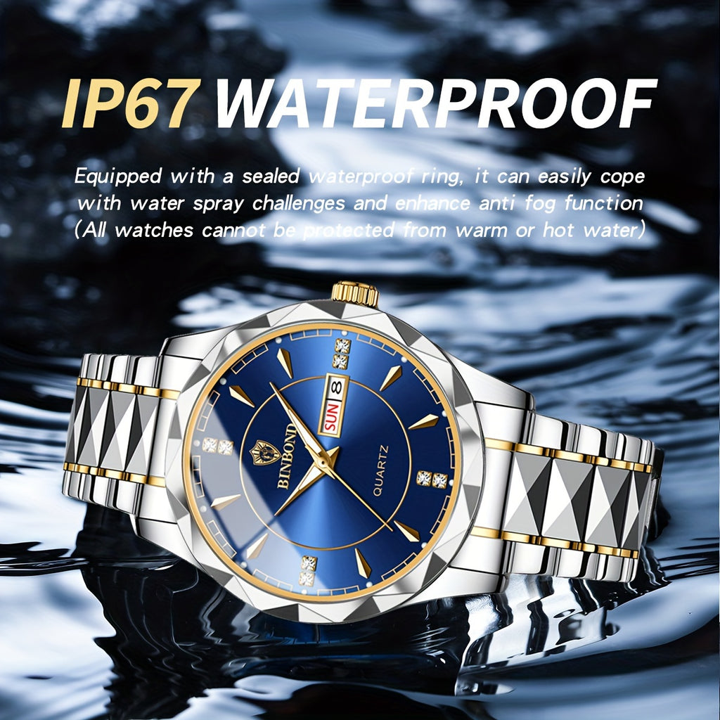 2pcs/set, Business Double Calendar Waterproof Men's Watches Set, Valentine's Day Gift