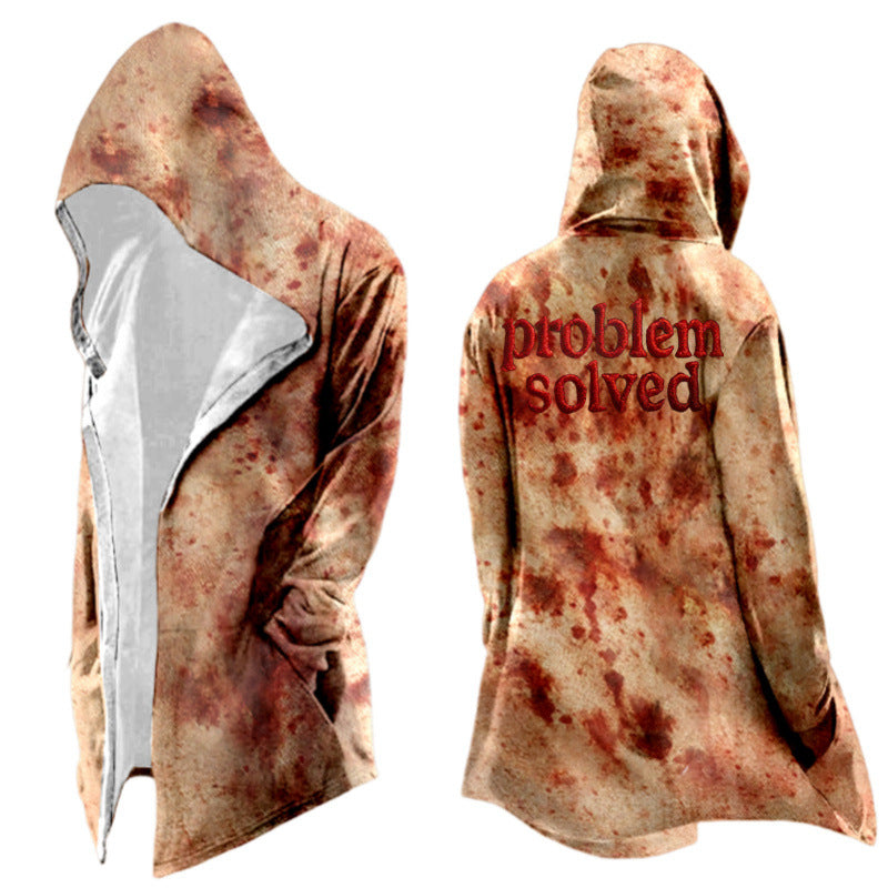 Mens Mid-Length Digital-Print Abstract Cape