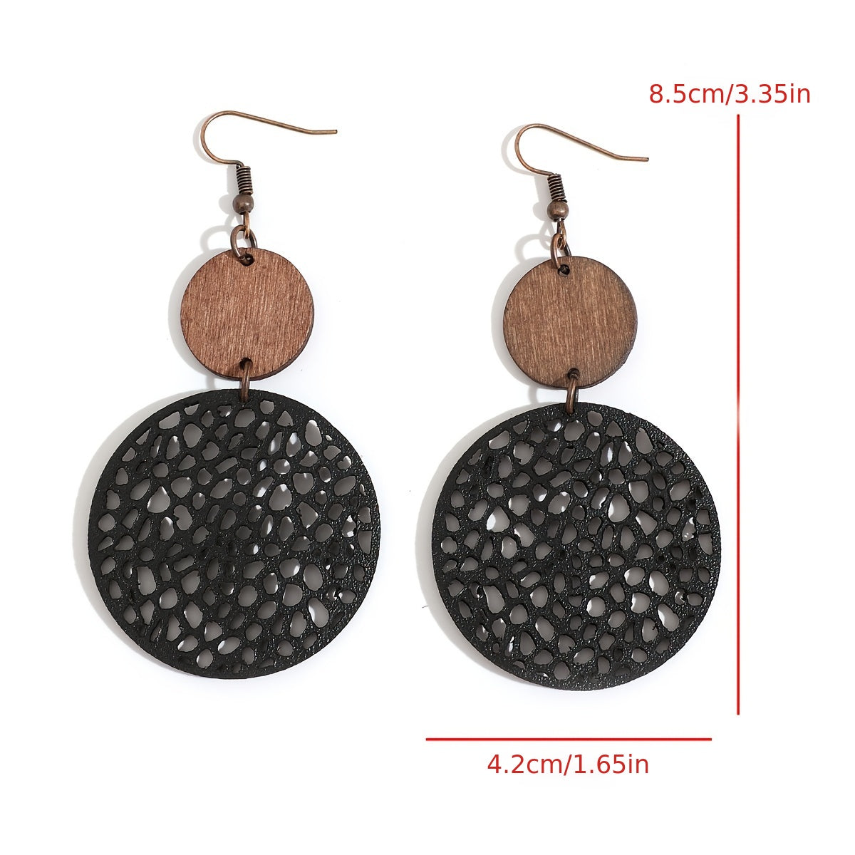 Hollow Out Round Drop Earrings Bohemian Vintage Earrings Jewelry Gift Accessories For Women Fall Winter Ear Ornaments