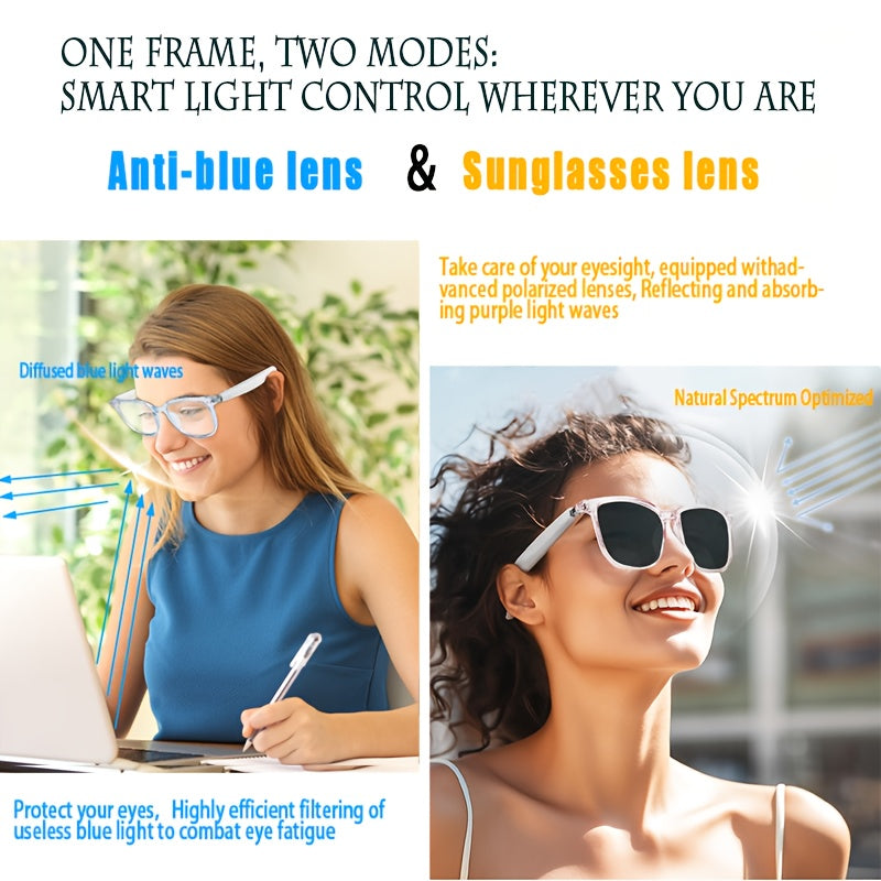 [New Smart Glasses] Smart Glasses: New Photo-taking Outdoor Sports | Music And Calls, Lightweight, Remote Control Photography, Built-in Microphone And Speaker, Noise Reduction, Touch And AI Voice Assistant, Compatible With IP