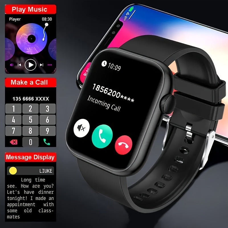 New Popular 2.01-inch Touchscreen Smartwatch For 2024, Suitable For Both Men And Women, With Calling Function, Step And Calorie Tracking, Call And Message Reminders, Multifunctional Fitness Smart Bracelet, Wireless Connection