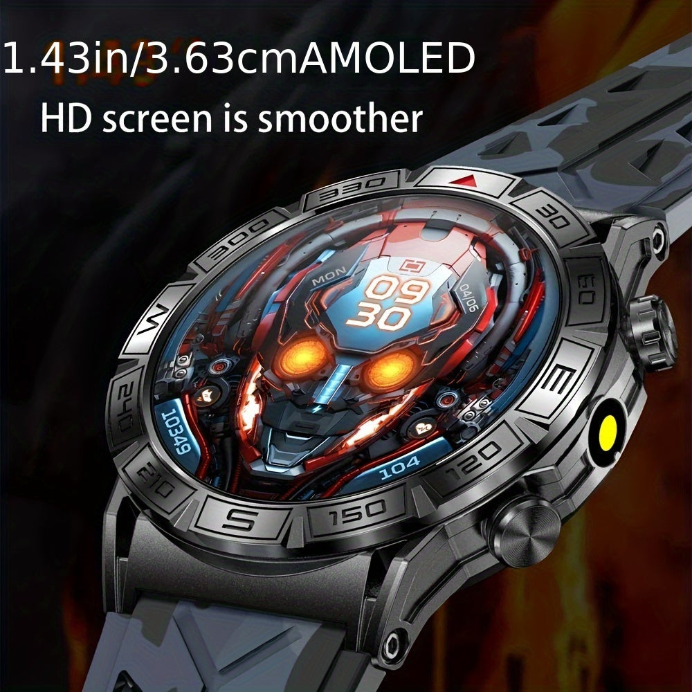 2024 New Outdoor Sport Smart Watch Men Women 1.43" AMOLED 450mAh Battery Wireless Calls SMS Notification Monitoring GPS Track+Altitude+Barometric Pressure+Compass+Flashlight Smart Watches For Android Iphone