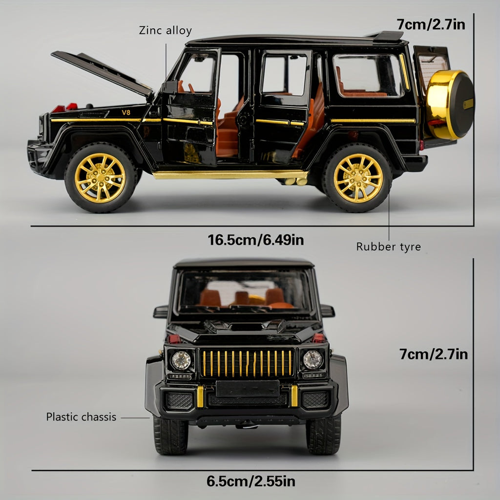 1:32 Scale SUV Car Model Toy Child Sound And Light Pull Back Car Zinc Alloy Casting Toys For Kids Boy Girl Gift, Collectible Model Car Children's Gifts (Black)