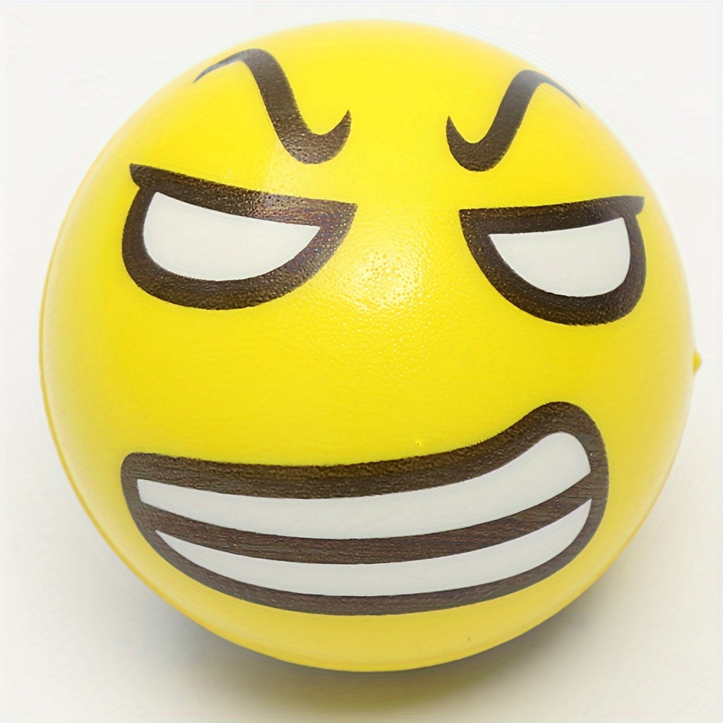 12-Pack Funny Face Stress Relief Squeeze Balls, Sponge Novelty Squishy Toys for Kids, Assorted Facial Expressions Gag Toys, Party Favors, Holiday Blind Box, Birthday Gifts for Ages 3-8, TPU Material