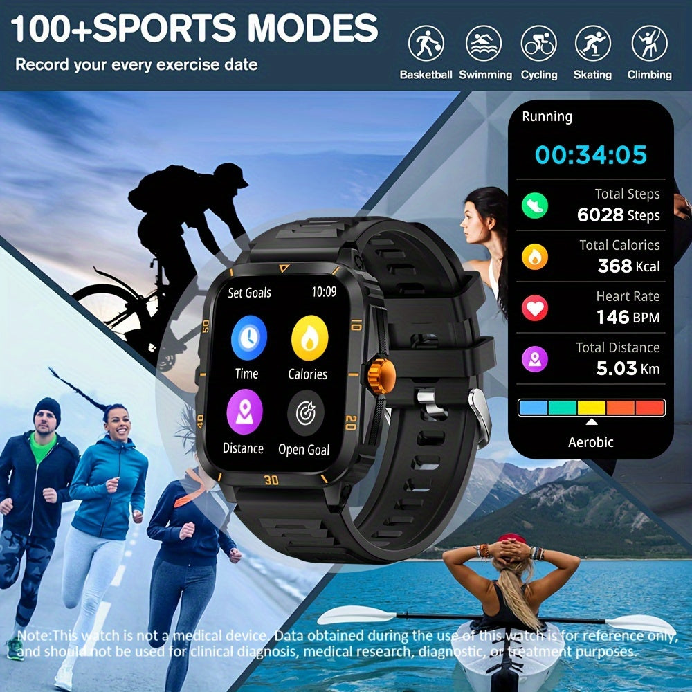 Stylish Multi-Function Smart Watch - Wrist Watches with 1.96" HD Display, 3ATM Waterproof, Wireless Call, Multi Sports Modes, Period Reminder, Weather Forecast, Sleep Monitoring, Sports Pedometer for Android and IOS Devices