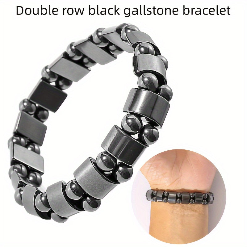 1pc Trendy Cool Creative Hematite Magnetic Stone Bracelet Decorative Accessories For Holiday Party Gift Women Men Accessories Jewelry Gifts